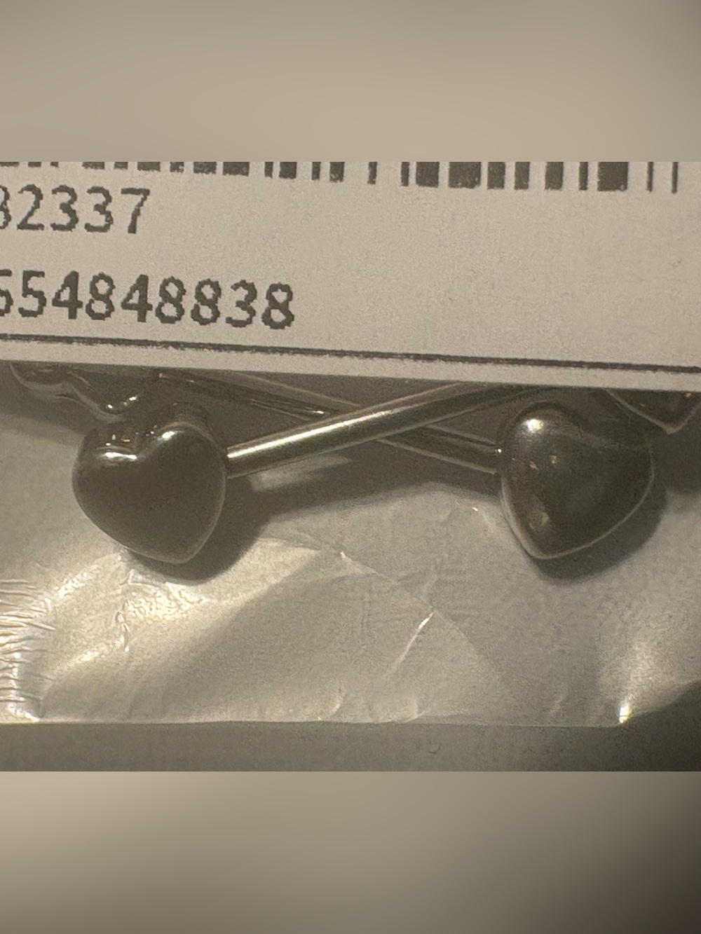 Hearts- Stainless Steel nipple piercing barbels set of 2